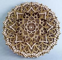 Mandala em mdf camadas Flor MD023 59cm - Usimade Decor