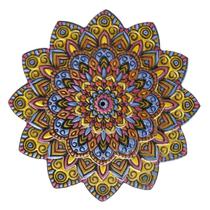 Mandala em Resina para Decoração Amarela Rosa e Azul - Maison Du Atelier