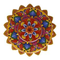 Mandala em Resina para Decoração Amarela Vermelha e Azul - Maison Du Atelier