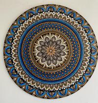 Mandala Equilibrio, conforto e organização 65cm pintada MDF 6mm - Sol de Sophia Artes Visuais