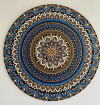 Mandala Equilibrio, conforto e organização 65cm pintada MDF 6mm