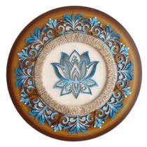 Mandala Flor de Lotus Mini Azul 50x50cm - Oficina da Arte Brasil