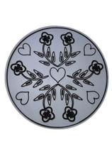 Mandala flor redonda Placa 15 x15 cm Mdf 3mm branco