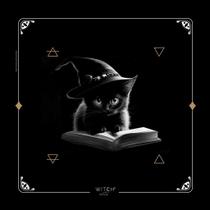 Mandala Gato Preto Bruxo - Tecido Oxford 70x70cm Mandala Gato Preto Bruxo - Tecido Oxford 70x70cm