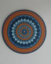 Mandala Harmonia e Alegria 65cm diâmetro pintada à mão mdf 6mm