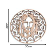 Mandala Jesus Cristo Trabalhada Mdf - 30cm Diâmetro Mandala Jesus Cristo Trabalhada Mdf - 30cm Diâmetro