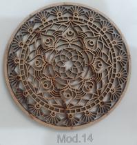 Mandala mod.14 MDF cru - Arte telas Brasil