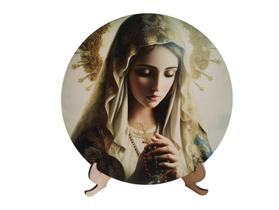Mandala Nossa Senhora Aparecida Em Mdf 30cm 6mm Com Suporte Mandala Nossa Senhora Aparecida Em Mdf 30cm 6mm Com Suporte