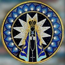 Mandala Nossa Senhora Aparecida Porcelana Enfeite Parede Cerâmica - taimes