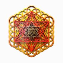 Mandala Om, Cubo De Metatron Relevo 3d Multicamadas 29cm