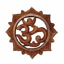 Mandala Om Flor De Lótus Madeira Suar 15Cm Mandala Om Flor De Lótus Madeira Suar 15Cm