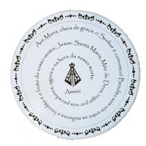 Mandala Oração Ave Maria Mdf Branco 30 Cm F031
