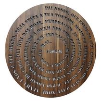 Mandala Oração Pai Nosso 50cm Espiral MDF 3mm Pintada
