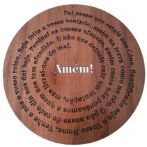 Mandala Oracao Pai Nosso Decoracao 80cm Mdf Cor Madeira