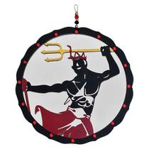 Mandala Orixá Exú Com Espelho Imagem Umbanda De Parede 20cm