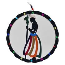 Mandala Orixá Oxumaré Com Espelho Imagem Umbanda Parede 20cm