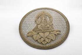Mandala Parede Ganesha cor Taupe Resina 33 cm