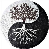 Mandala Piso Arvore Da Vida Yin Yang - 80 cm - Mosaico Leonardo Posenato