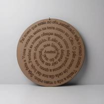 Mandala Placa Decorativa Oração Pai Nosso Redonda Mdf 30cm Pai Nosso