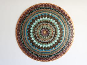 Mandala Prosperidade 90cm pintada à mão MDF 6mm