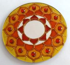 Mandala Prosperidade em espelho redondo de 15cm Mandala Prosperidade em espelho redondo de 15cm