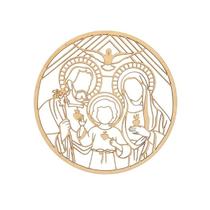 Mandala Redondo Sagrada Família 50cm Liso Mod 2