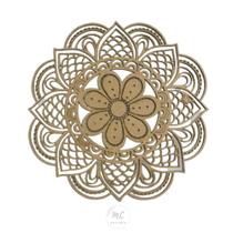 Mandala Rosa Trabalhada Mdf Placa Decorativa - 20cm