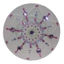 Mandala S/espelho, C/pedraria Em Rosa E Pérolas 34cm D Mandala S/espelho, C/pedraria Em Rosa E Pérolas 34cm D