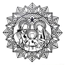 Mandala Sagrada Família 40cm Borda Pintada
