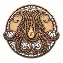 Mandala Signo Gêmeos Enfeite Decorativo de Mdf 17 cm