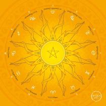 Mandala Zodíaco Amarela - Tecido Oxford 68cm x 68cm Mandala Zodíaco Amarela - Tecido Oxford 68cm x 68cm