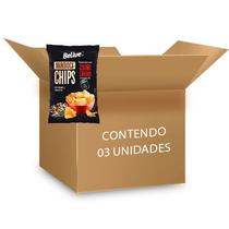 Mandioca Chips Chimichurri Sem Glúten Belive contendo 3 pacotes de 50g cada