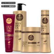 Mandioca Haskell Shampoo 1 Litro Cond. e Masc. 500g + Finalizador Liso com Força Mandioca Haskell Shampoo 1 Litro Cond. e Masc. 500g + Finalizador Liso com Força