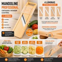 Mandoline Profissional Cortador/Fatiador Ajustável 4 Lâminas