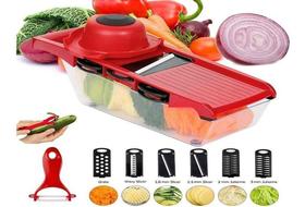 Mandoline Slicer 6 em 1: Fatiador e Cortador de Legumes Multifuncional Aço Inox Mandoline Slicer 6 em 1: Fatiador e Cortador de Legumes Multifuncional Aço Inox