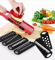 Mandoline Slicer Nicer Ralador Cozinha Descascador Fatiador Cortador De Legumes Frutas 6 Em 1