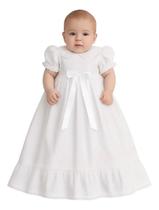 Mandrião de Batizado Papilloo Luxo Bebê Longo Bordado e Laço Mandrião de Batizado Papilloo Luxo Bebê Longo Bordado e Laço
