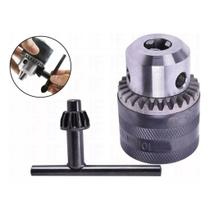 Mandril com Chave Universal para Furadeira Aperto Rápido 10mm 3/8 24F ou 13mm 1/2 20F Rosca Polegada
