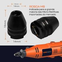 Mandril De Aperto Rápido Micro Retífica - Rosca M8 Curta