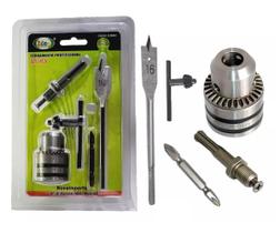 Mandril Furadeira Adaptador 1l2 Sds Plus Martelete Bosch Makita Skil Com Adaptador Chave Broca 5Pçs
