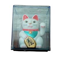 Maneki Neko Branco SENSOR CAIXA GATO SORTE 6 CM DECORAÇÃO