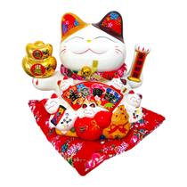 Maneki Neko Gato Da Sorte Atrai Dinheiro 25x27x24