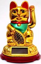 Maneki Neko O Gato Da Sorte Japonês Energia Solar 9 cm