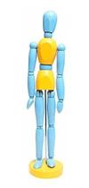 Manequim Articulado Sinoart 30cm Azul Amarelo