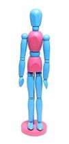 Manequim Articulado Sinoart 30cm Azul e Rosa