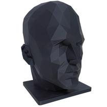 Manequim Cabeça Expositor Para Boné e Óculos Masculino 3d Preto