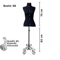 Manequim Costura C/Pedestal Vintage Preto COR MANEQUIM COSTURA:Cor PretoTam.:36