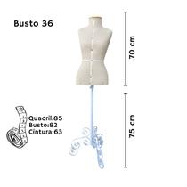 Manequim Costura com Pedestal Vintage Branco COR MANEQUIM COSTURA:Cor CruTam.:36