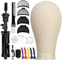 Manequim de cabeça de peruca SZCY LLC, bloco de lona de 23 polegadas com suporte