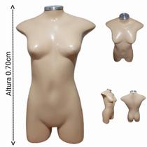 Manequim Expositor Feminino Adulto (Meio Corpo Jô N.36) na cor Bege com tampa prata